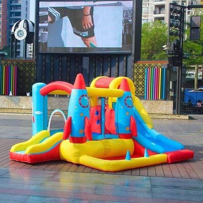 MYTS Rocket Design Inflatable Bounce Slide Water Park Bouncy Castle House